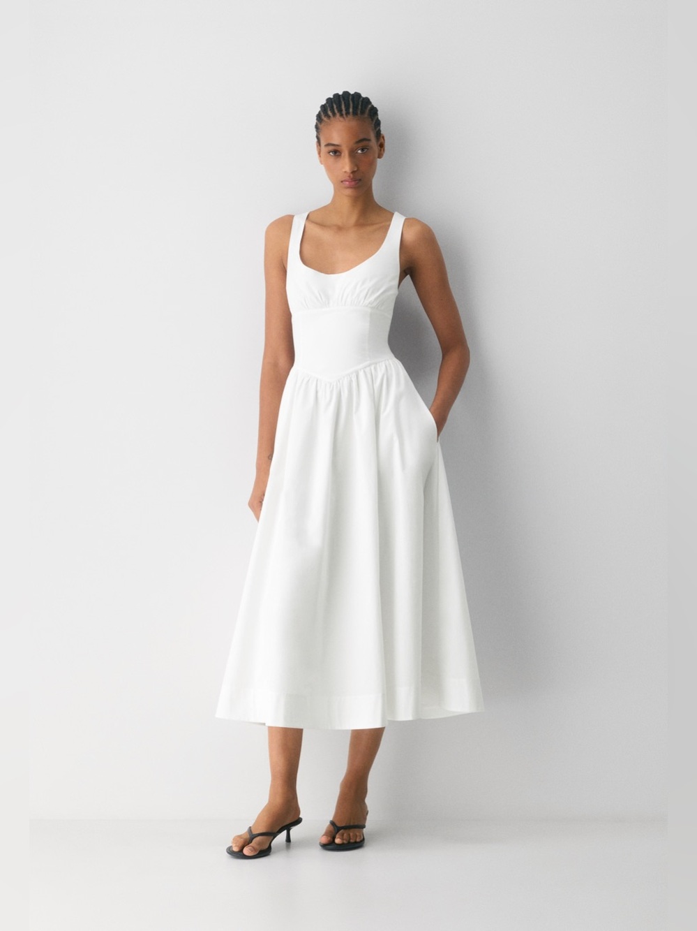 Aritzia Wilfred Bergamot Poplin Dress